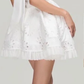 White halter neck energetic cute skirt hollow design skirt short skirt homecoming dress R4687
