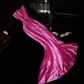 Rose pink off-shoulder halter-neck fitted long ball gown R6906