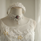 White sleeveless beaded fitted long ball gown/bridal dress R6826