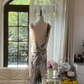 Light pink halter-neck backless sexy long ball gown R7773