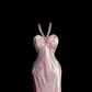 Pink halter neck fitted waist sexy long ball gown R6627