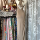 Light brown halter neck slim waist sexy hip long skirt prom dress R6147