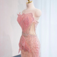 Light pink strapless fitted long ball gown, bridal dress R8963
