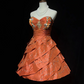 Orange halter top waist slim fit A-line princess skirt homecoming dress R4975