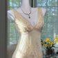 Light yellow V-neck fitted waist slim hip-hugging sexy long ball gown R7661