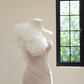 Light pink strapless fitted waist bodycon dress with sexy white skirt sexy ball gown/bridal gown R8502