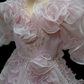 Pink vintage ball gown with a cinched waist and a voluminous puffy skirt; bridal gown R7299