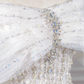 White, sparkling, off-the-shoulder, fitted, bodycon long ball gown/bridal dress R8267