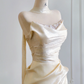 Light apricot strapless fitted waist bodycon long sexy ball gown, bridal dress R8181