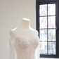 White off-the-shoulder fitted long ball gown R8442