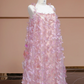 Light pink halter-neck straight long ball gown, bridal dress R8325