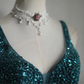 Dark green sequined halter-neck fitted long ball gown R6786