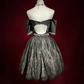 Black tube top waist slim backless design lace skirt design puffy skirt homecoming dress R4934