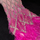 Light pink halter-neck fitted gradient sexy long ball gown, bridal dress R8783
