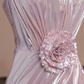 Light pink halter neck, fitted waist, bodycon long sexy ball gown R8354