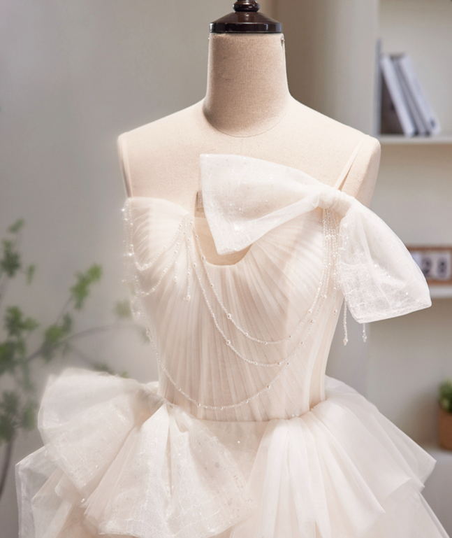 Dreamy Ivory Homecoming Dress , Beading Tulle Corset Mini Evening Dress RS1450