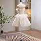 Dreamy Ivory Homecoming Dress , Beading Tulle Corset Mini Evening Dress RS1450