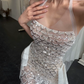 Niche French-style Sequin Sheath Halter Fish-scale Pattern Maxi Prom Dress RS321