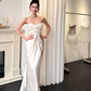 French Niche White Mermaid Strapless Corset Maxi Women Dress Evening Dress RS329