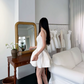 Minimalist White A-Line Square Bodycon Mini Evening Dress Homecoming Dress RS323