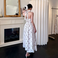 French Retro White A-Line Haalter Bodycon Maxi Women Summer Dress RS331