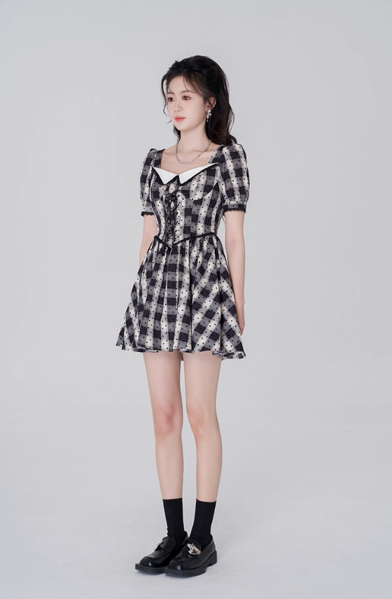 Lace dress women's summer high waist short skirt new beautiful skirt R4462