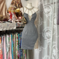 Gray halter neck suspenders waist slim hip short skirt prom dress R6189