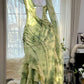 Green suspender waist slim back sexy irregular skirt dress, prom dress R5311