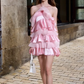 Pink Halter Cake Cute Pink Girl Short Skirt Homecoming Dress R4649