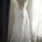 White halter-neck, fitted, backless, sexy long ball gown/bridal dress R6827