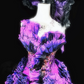 Purple strapless, fitted waist, full skirt, long ball gown R8691
