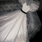 White polka dot puff sleeves, fitted waist, A-line skirt, long ball gown, bridal dress R8754