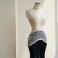 White beaded elegant waist slim fit hip long skirt, prom dress R5637