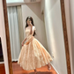 Light pink strapless fitted long ball gown, bridal dress R8844