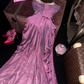 Light purple strapless fitted waist sexy long ball gown R7026