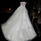 White strapless, fitted A-line long ball gown R6987