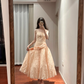 Light pink strapless fitted long ball gown, bridal dress R8844
