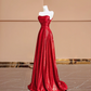 Red strapless, fitted waist, elegant long ball gown/bridal dress R8388