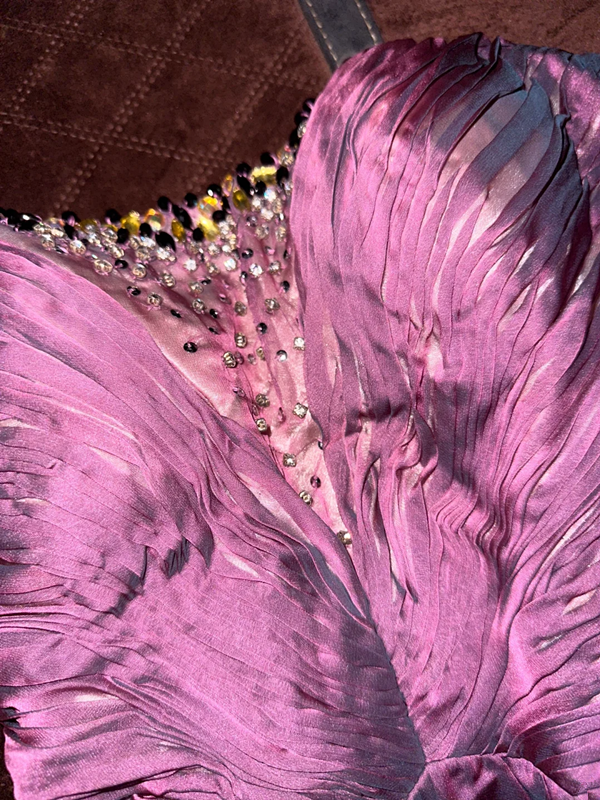 Light purple strapless fitted waist sexy long ball gown R7026