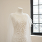 White fitted sequined long ball gown/bridal dress R8503