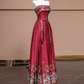 Red strapless fitted waist straight skirt suit, ball gown, bridal gown R8326