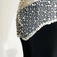 White beaded elegant waist slim fit hip long skirt, prom dress R5637