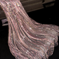 Light pink sequined strapless fitted long ball gown/bridal dress R8814