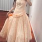 Light pink strapless fitted long ball gown, bridal dress R8844