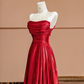 Red strapless, fitted waist, elegant long ball gown/bridal dress R8388