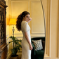 White shawl, sexy, fitted waist, bodycon long ball gown, bridal dress R8600