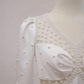 White V-neck fitted long ball gown/bridal dress R8539