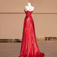 Red strapless, fitted waist, elegant long ball gown/bridal dress R8388