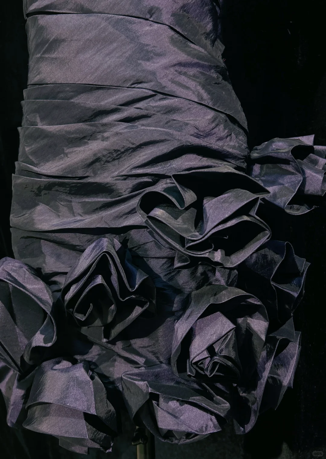 Black tube top diamond waist pleated skirt flower design short dress homecoming dress R4895