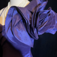 Dark purple suspender asymmetrical three-dimensional flower satin waist slim skirt homecoming dress R4976